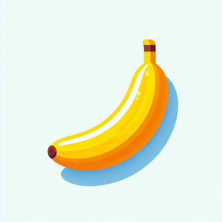 Banana icon, vector illustration. Flat design style with shadow.のイラスト素材