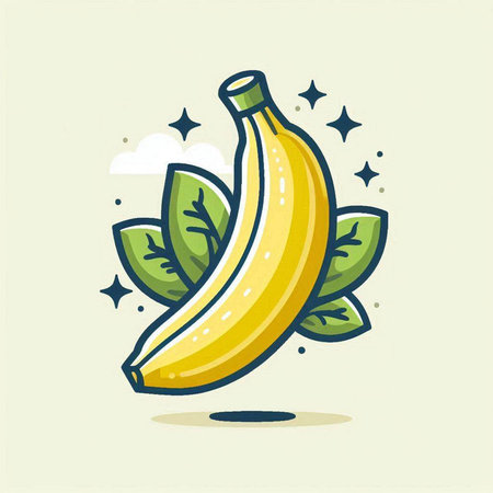 Vector illustration of banana icon. Isolated on a white background.のイラスト素材