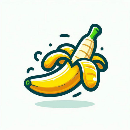 Vector illustration of a banana on a white background. Isolated object.のイラスト素材