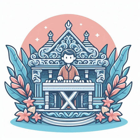 Buddhist religion vector illustration. Suitable for greeting card, poster and banner.のイラスト素材