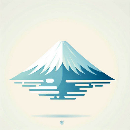 Mountain icon with water reflections. Vector illustration. Eps 10.のイラスト素材
