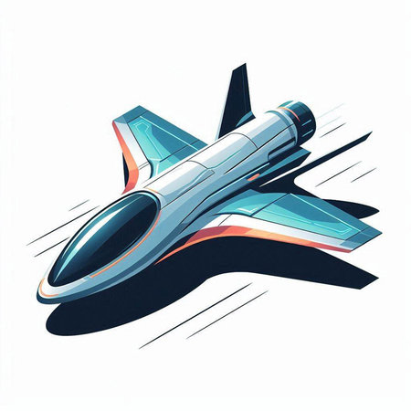 Illustration of space ship on white background. Vector illustration of space ship.のイラスト素材