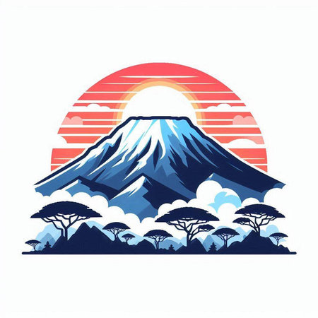 Mt. Fuji, Japan. Landscape vector illustration for your designのイラスト素材