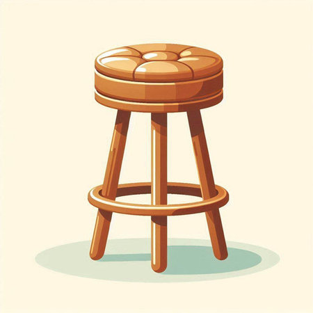 Illustration of a bar stool in cartoon style. Vector illustration.のイラスト素材