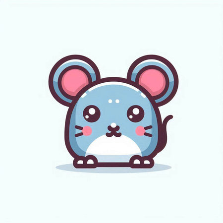 Cute cartoon mouse. Animal character. Flat design. Vector illustrationのイラスト素材