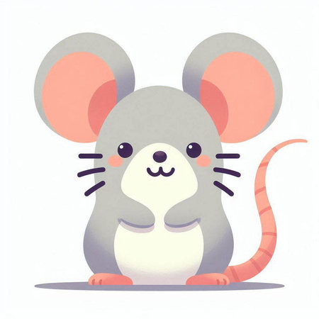 Cute cartoon mouse isolated on a white background. Vector illustration.のイラスト素材