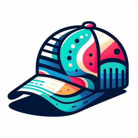 Colorful baseball cap isolated on a white background. Vector illustration.のイラスト素材