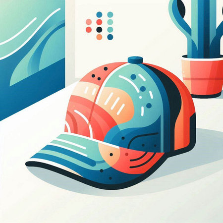 Cricket cap in modern style. Vector illustration. EPS 10のイラスト素材