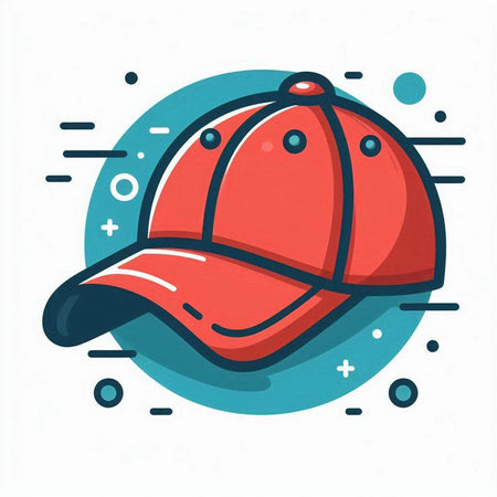 Baseball cap icon. Vector illustration of baseball cap in flat style.のイラスト素材