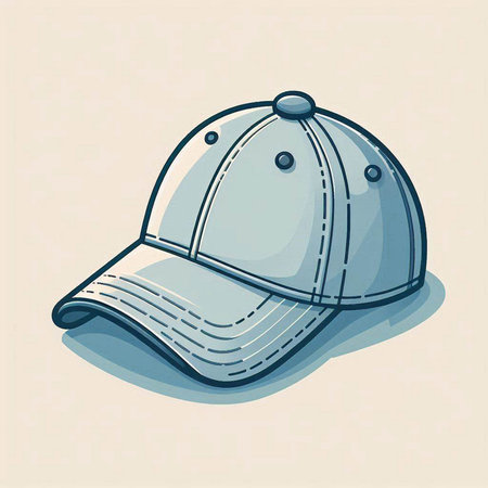 Baseball cap in retro style. Vector illustration of a baseball cap.のイラスト素材
