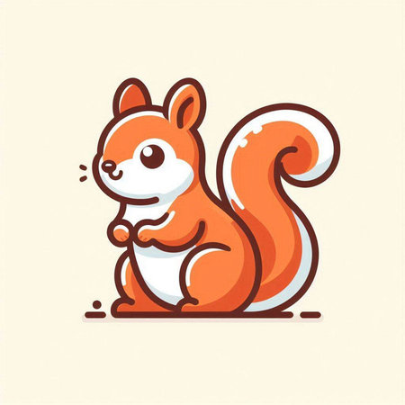 Cute squirrel cartoon vector illustration. Cute animal character design.のイラスト素材