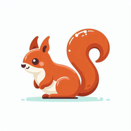 Cute cartoon squirrel. Vector illustration isolated on a white background.のイラスト素材