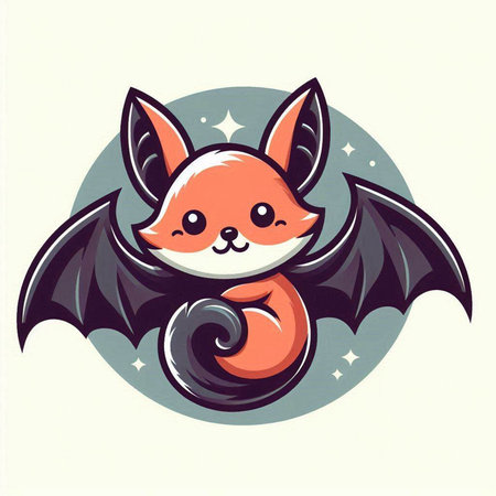 Cute cartoon bat on a white background. Vector illustration for your designのイラスト素材