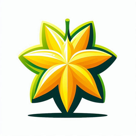Starfruit icon on white background. Vector illustration. Eps 10.のイラスト素材