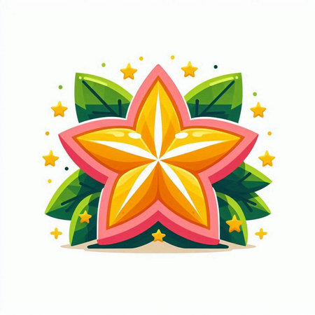 Star fruit icon isolated on white background. Vector illustration. Eps 10.のイラスト素材