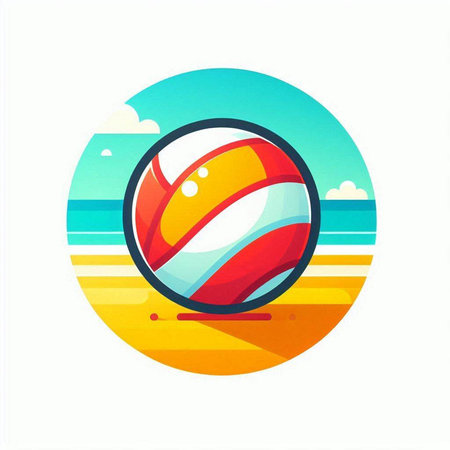 Beach ball icon. Vector illustration on white background. Flat design.のイラスト素材