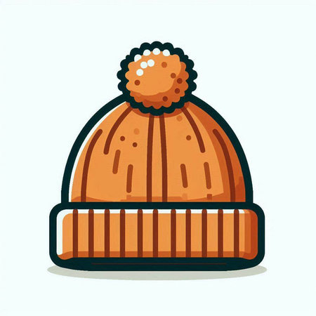 Knitted winter hat isolated on a white background. Vector illustration.のイラスト素材