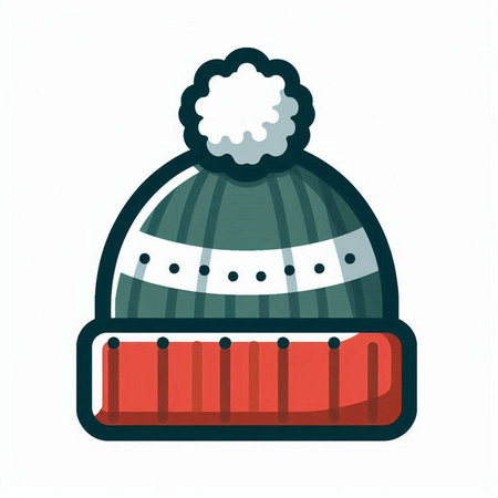 Winter hat isolated on white background. Vector illustration in flat style.のイラスト素材