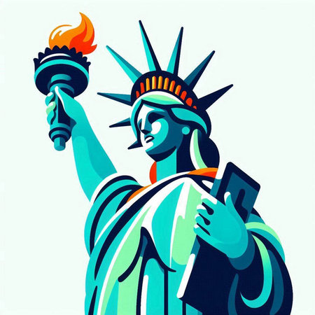 Statue of Liberty. The symbol of the New York City.のイラスト素材