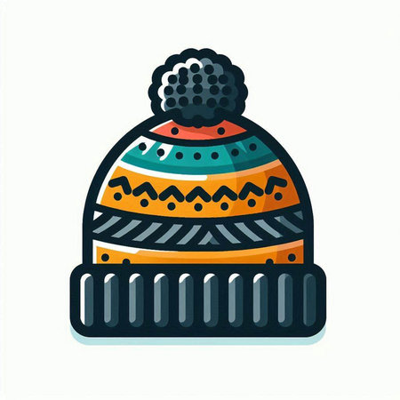 Winter hat. Vector illustration. Isolated on a white background.のイラスト素材