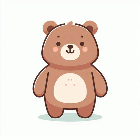Cute cartoon bear. Vector illustration isolated on a white background.のイラスト素材