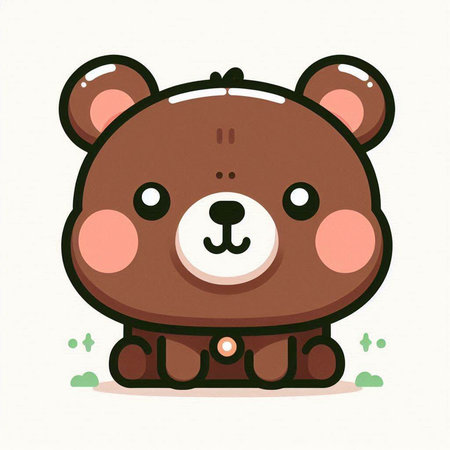 Cute cartoon teddy bear. Vector illustration on white background.のイラスト素材