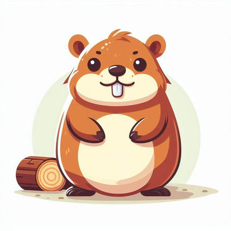 Cute hamster isolated on white background. Vector cartoon illustration.のイラスト素材