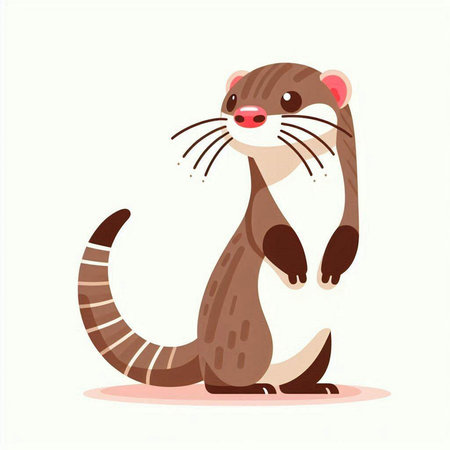 Cute cartoon otter. Vector illustration isolated on white background.のイラスト素材
