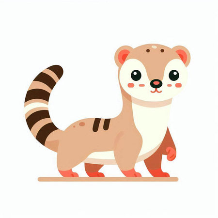 Cute otter on white background. Vector illustration in cartoon style.のイラスト素材