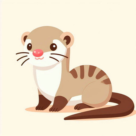 Cute otter vector illustration. Cartoon animal character. Flat design.のイラスト素材
