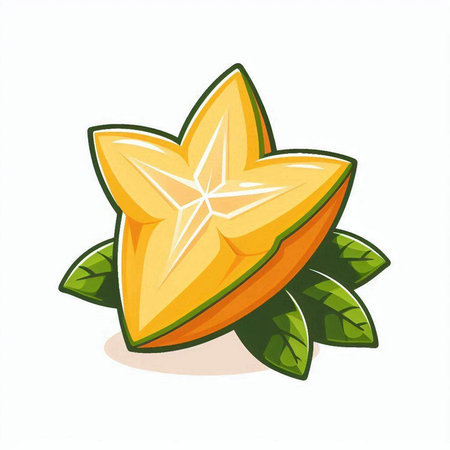 Star fruit isolated on white background. Vector illustration. Eps 10.のイラスト素材