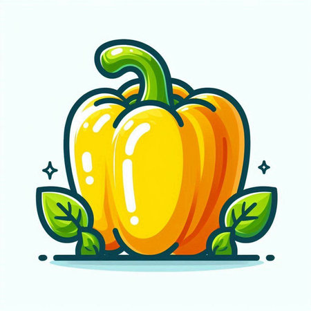 Bell pepper vector illustration. Vegetable icon. Vegetarian food.のイラスト素材