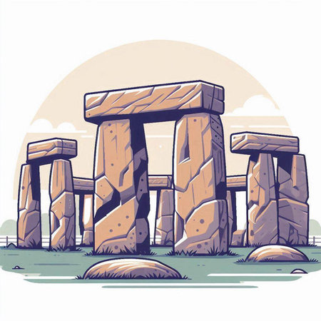 Stonehenge, stonehenge in england, vector illustrationのイラスト素材