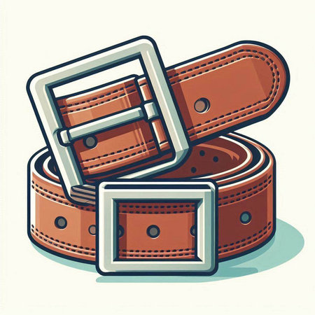 Stylish leather belt on white background. Vector illustration. Eps 10.のイラスト素材