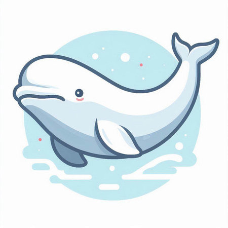 Illustration of a cute cartoon whale on a white background - vectorのイラスト素材