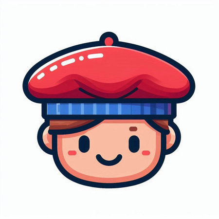 Illustration of a boy wearing a winter hat, vector illustration.のイラスト素材