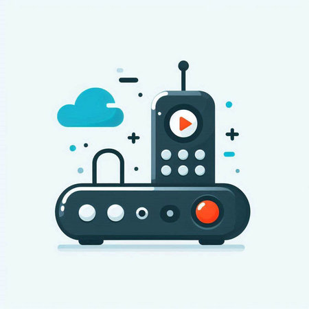 Vector illustration of remote control. Modern flat design concept for web and mobile applications.のイラスト素材