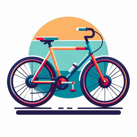 Bicycle icon. Vector illustration. Flat design style. Isolated on white backgroundのイラスト素材