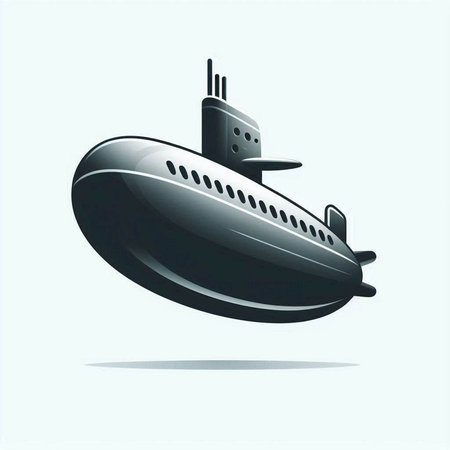 Submarine. Vector illustration. Isolated on a white background.のイラスト素材