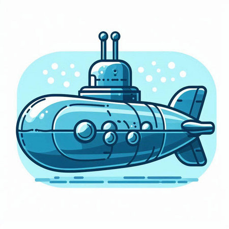 Submarine. Vector illustration of a submarine on a white background.のイラスト素材
