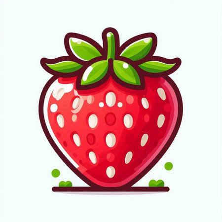 Strawberry fruit vector illustration. Cartoon strawberry isolated on white background.のイラスト素材