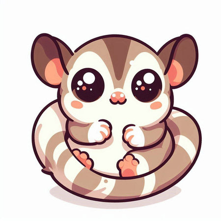 Cute little skunk. Vector illustration isolated on white background.のイラスト素材