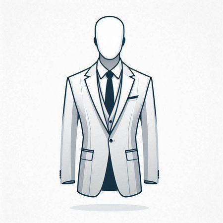 Businessman in a suit and tie on a white background. Vector illustrationのイラスト素材