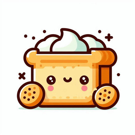 Cute and kawaii ice cream box. Vector illustration.のイラスト素材