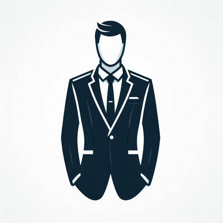 Businessman in a suit. Vector illustration on a white background.のイラスト素材