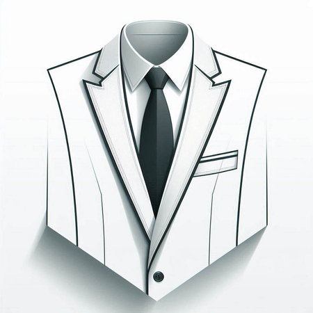 Men's Tuxedo on a white background. 3d renderingのイラスト素材
