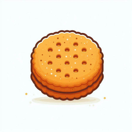 Illustration of a biscuit on a white background, vector illustrationのイラスト素材