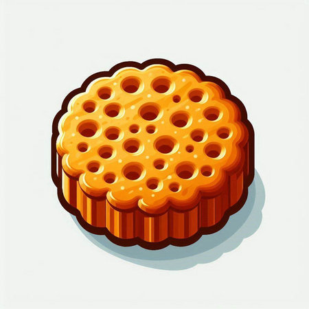 Biscuit icon. Vector illustration of a biscuit on a white background.のイラスト素材