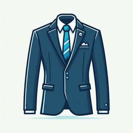 Businessman suit with tie. Hand drawn vector illustration in cartoon style.のイラスト素材