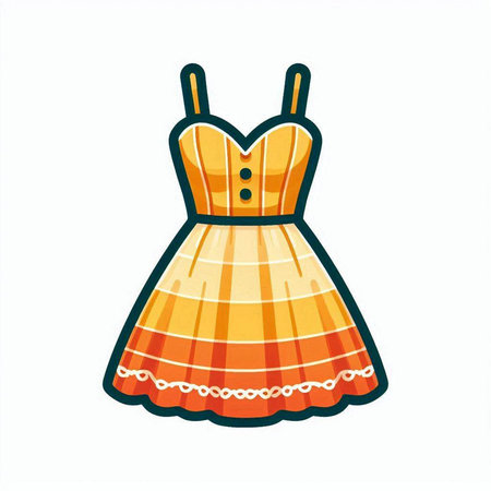 Cute summer dress isolated on a white background. Vector illustration.のイラスト素材